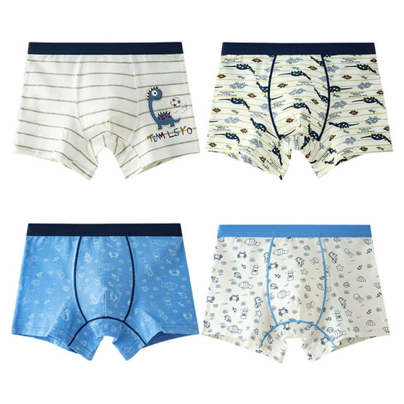 Aihuaihua Boys 5T Underwear Shorts Soft Cotton Dinosaur Cartoon Baby Toddler 4 Pack Underwear for Kids Boy Pink,2-3Y