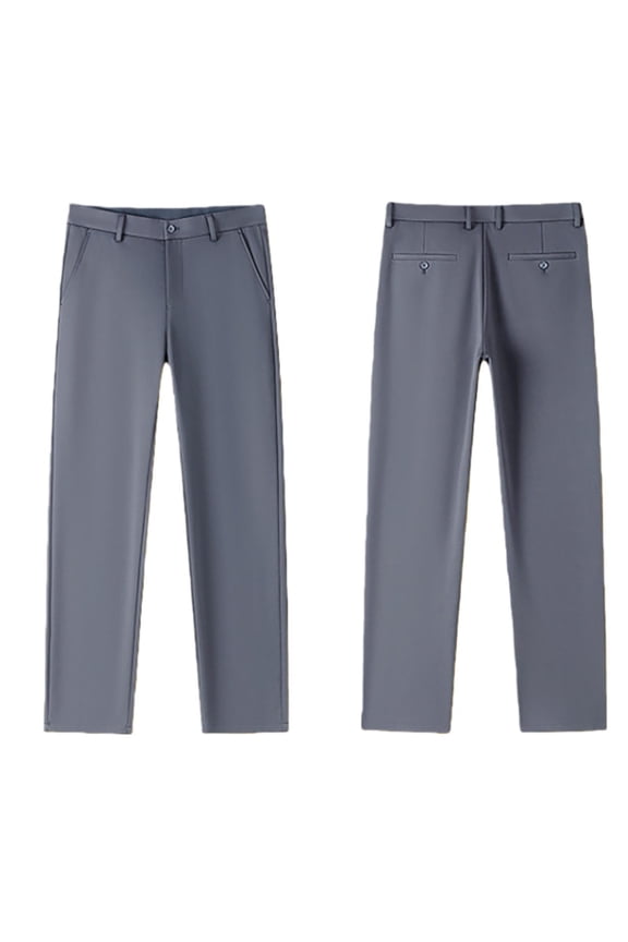 Boys School Uniform Chino Khaki Pants, Flat Front, Resistant, Comfortable Waistband with Zip Closure & Stretch Back to School Clothes Grey