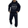 thumbnail image 1 of Aihuaihua Casual 2 Piece Sweatsuit for Men Jesus Christian Faith Psalm 91 Tracksuit Jogging Vintage Fashion Athletic Outfits Navy XL, 1 of 5