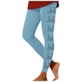 thumbnail image 1 of Aihuaihua Christmas Leggings for Women Funny Cute Santa Claus Snowflake Reindeer Printed Ugly Tights Xmas Workout Yoga Pants Blue XL, 1 of 6