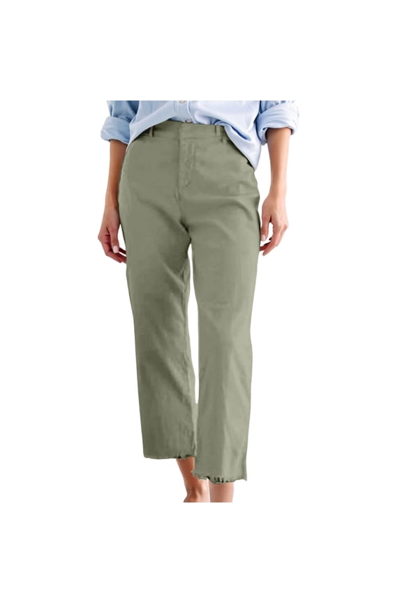 Cropped Pants for Women Straight Leg Capris Summer Business Casual Work Pants Ankle Length Chino Trousers GN2 XXXXXL