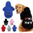 thumbnail image 1 of Aihuaihua Dog Clothes I Love My MOM Dog Hoodie Pet Dog Sweatshirt Dog Sweaters Dog Clothes Pet Winter Clothes for Small Medium Large Dogs Blue, 1 of 9
