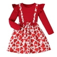 thumbnail image 1 of Aihuaihua Dresses For Girls Size 6 Toddler Girls Long Sleeve Hearts Prints Dresses Valentine's Day Tulle Princess Dress Toddler To Big Kid, 1 of 8