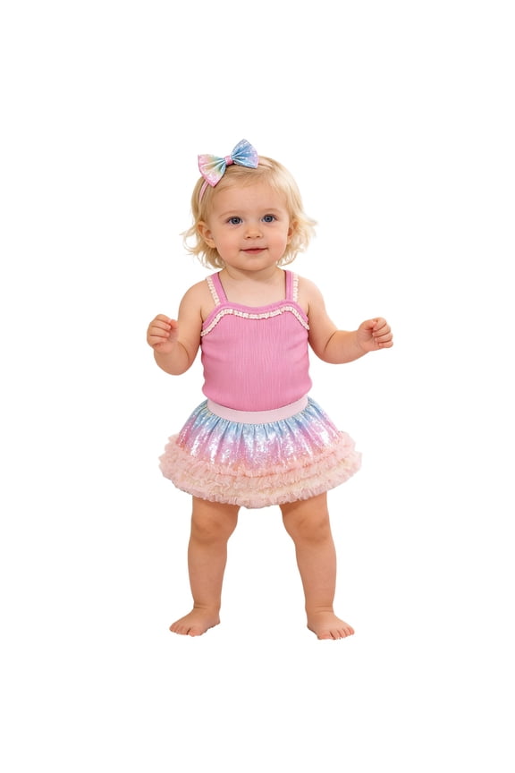 Easter Girls Dress Set Sleeveless Top And Hair Accessory For Toddler Kids Party Outfit Baby girl Easter outfit bundle