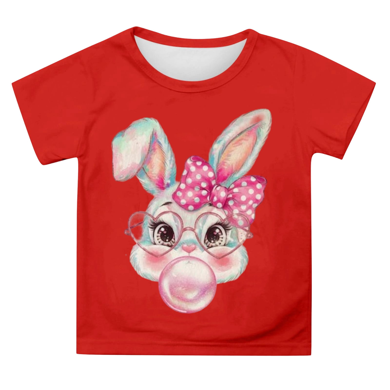 Aihuaihua Easter Shirt Boys Girls Funny Bunny Print Casual Kids T ...