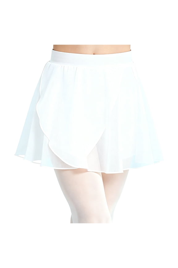 Girls Dance Ballet Skirt Tutu With Elastic Waist Soft Mesh Layered Performance Skirt For Ballet Practice Training And Recital White 8-12 Years