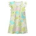 thumbnail image 1 of Aihuaihua Girls Easter Pajamas Size 10 Flutter Sleeve Cartoon Rabbit Casual Wear Night Sleep Dress Night Gowns for Little Kids,8-9Y, 1 of 2