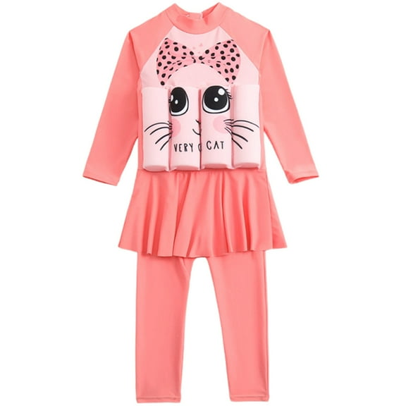 Aihuaihua Girls Flotation Swimwear UPF 50  Long Sleeve Rash Guard Swimsuit with Pants 2 Piece Bathing Suit for Toddler and Kids