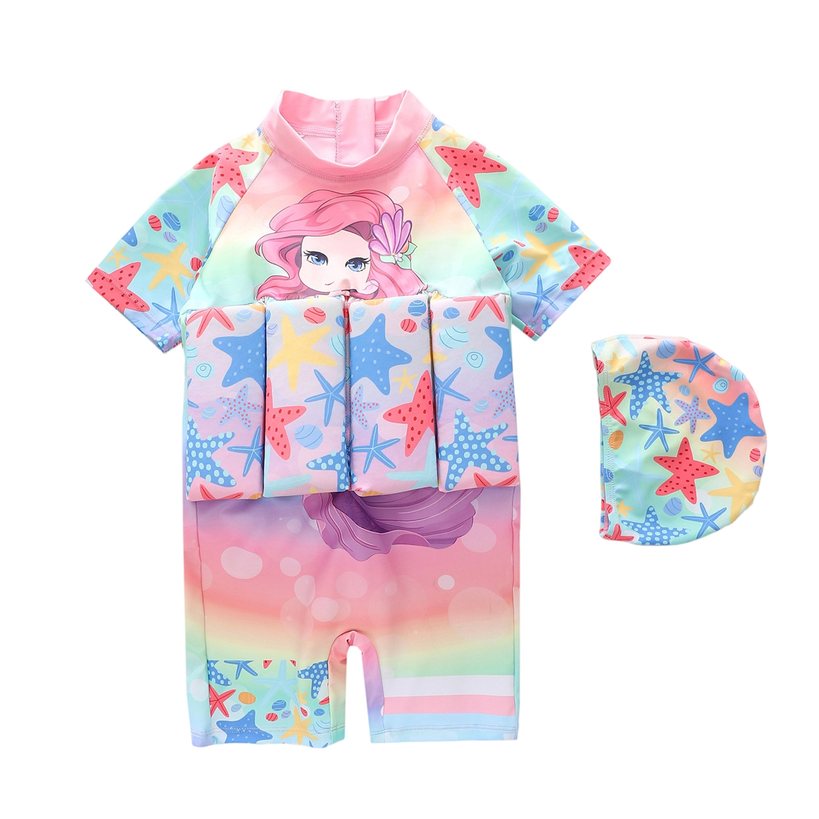 Aihuaihua Girls Meimaid One-Piece Floatation Swimsuit Summer Short ...
