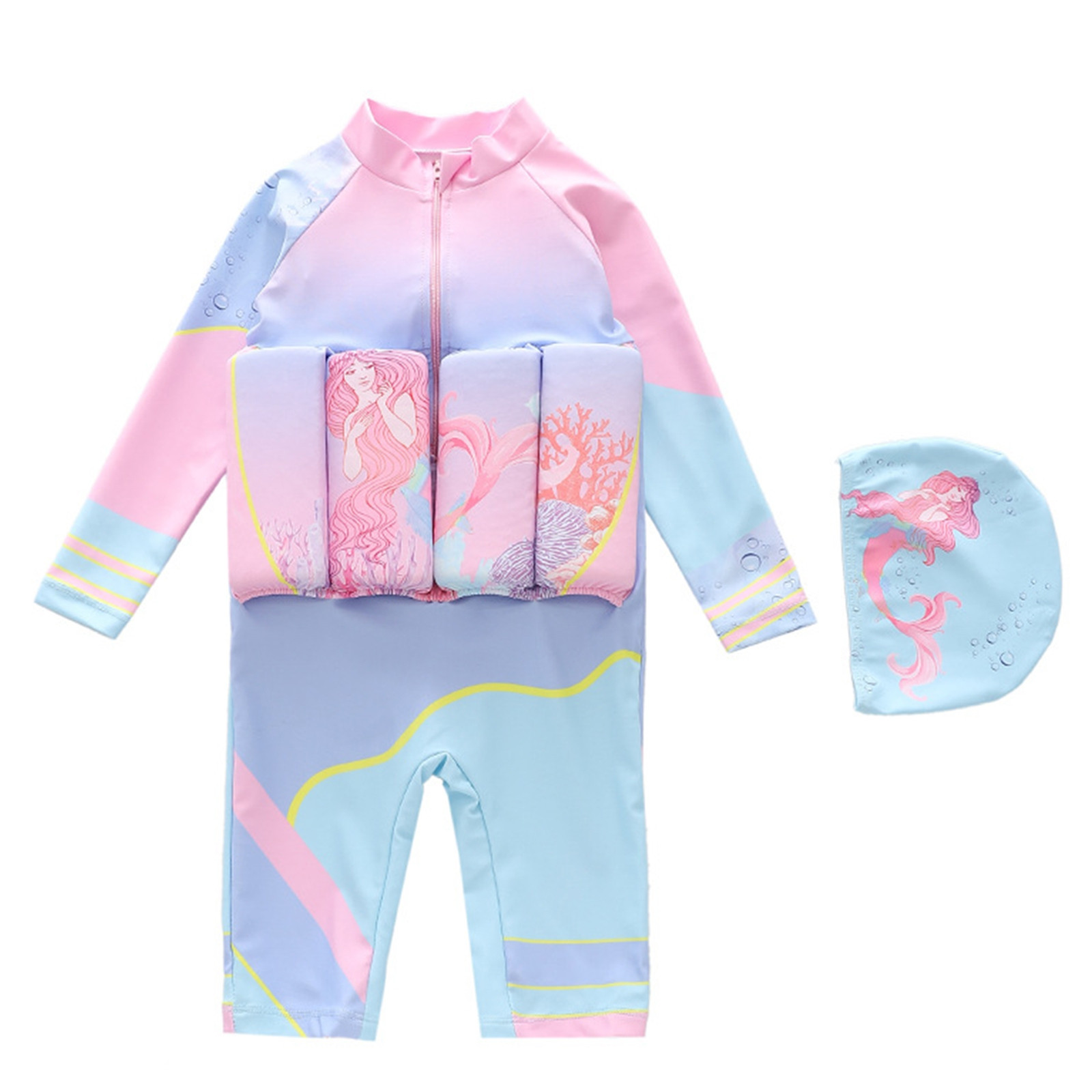 Aihuaihua Girls Meimaid One-Piece Floatation Swimsuit Summer Short ...