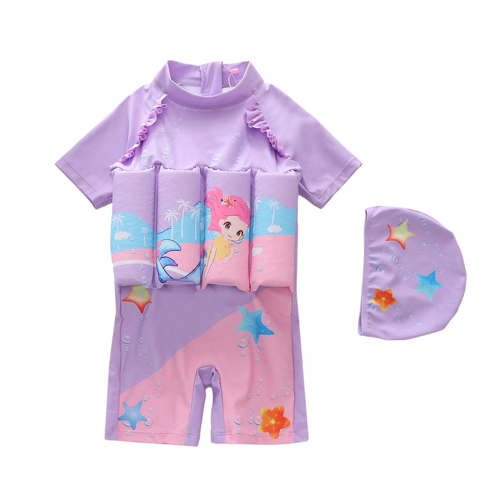 Aihuaihua Girls Meimaid One-Piece Floatation Swimsuit Summer Short ...