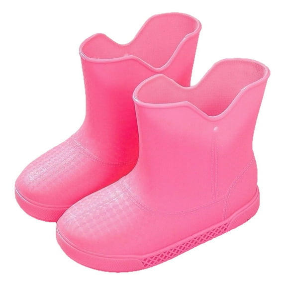 Aihuaihua Girls Rain Boots Fashionable Comfortable Kids Rubber Shoes For Daily Wear Outdoor Activities Beach And Casual Outfits Size 5-5.5Years