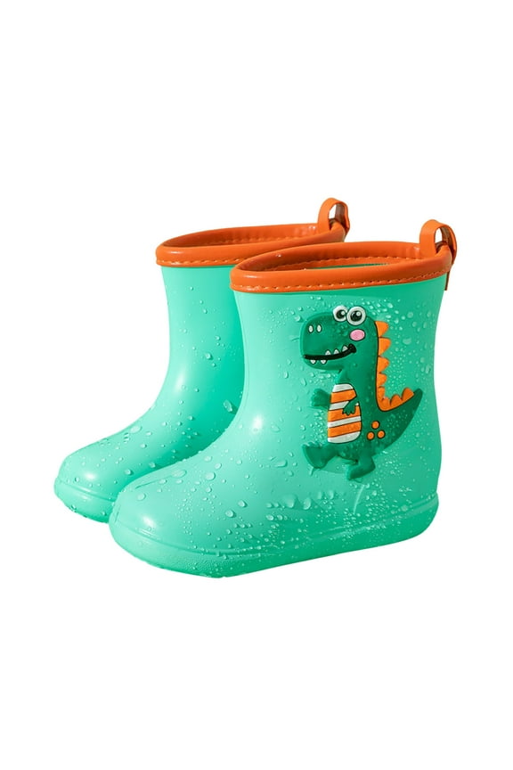 Girls Rain Boots Short Ankle School Garden On Rubber Kids Footwear Lightweight Comfortable Size 9-9.5 Years