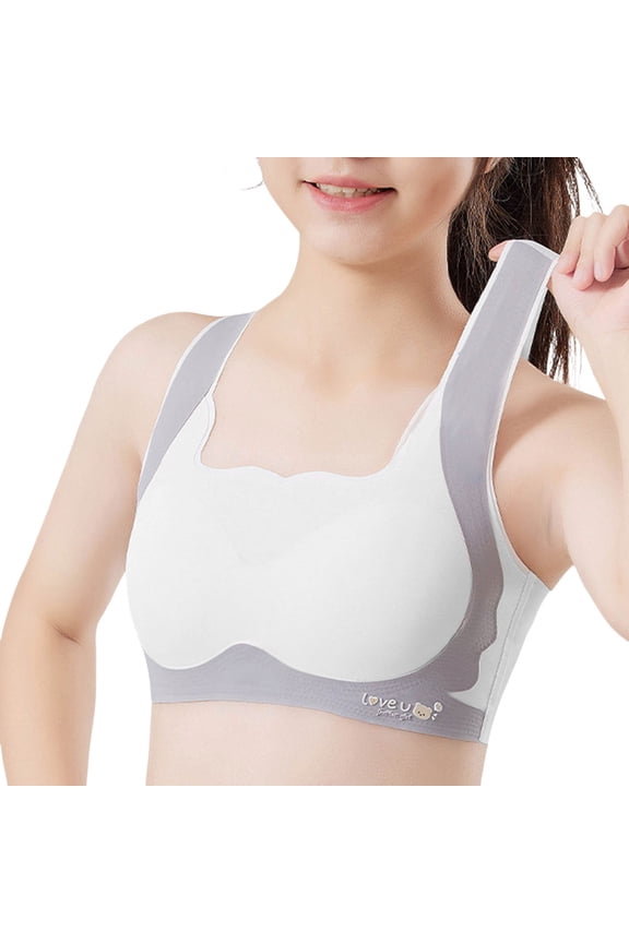 Girls Sports Bras 10-12 Wireless Breathable Pull-On Youth Sports Bra Youth Bras for School or Casual Wear