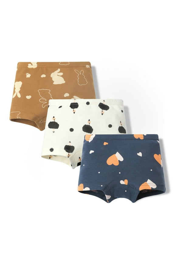 Girls Underwear 3 Pack Soft Breathable Comfortable Cartoon Printed Panties for Toddler Kids Age 3-13 Years 3PCS