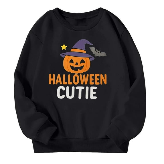 Aihuaihua Halloween Girls Hoodies Pumpkin Print Long Sleeve Pullover Sweatshirts for Kids Casual Fall Winter Tops Cozy and Comfortable Style 7-8 Years