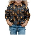 thumbnail image 1 of Aihuaihua Halloween Girls Hoodies Pumpkin Print Long Sleeve Pullover Sweatshirts for Kids Casual Fall Winter Tops Cozy and Comfortable Style, 1 of 4