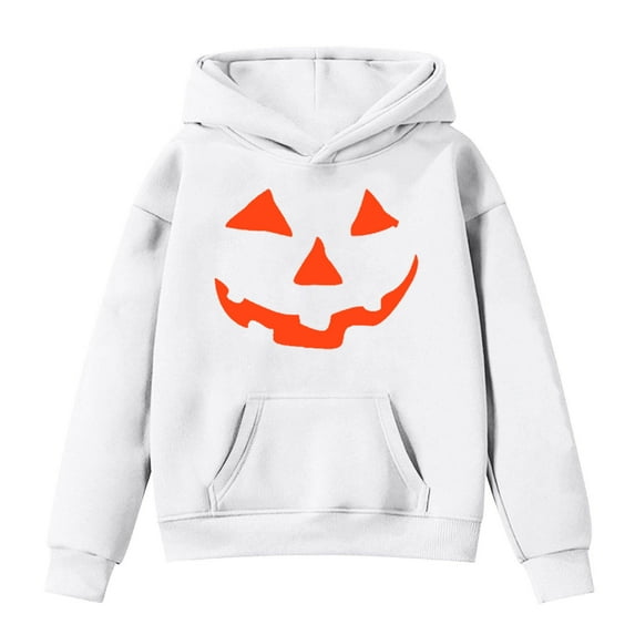 Aihuaihua Halloween Girls Hoodies Pumpkin Print Long Sleeve Pullover Sweatshirts for Kids Casual Fall Winter Tops Cozy and Comfortable Style