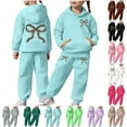 thumbnail image 1 of Aihuaihua Hoodies for Teen Girls Fall Sets 2 Piece Outfits Sweatshirts Trendy Preppy Cheetah Print Bow Hoodie, 1 of 8
