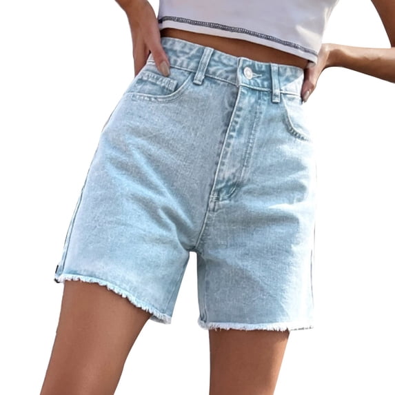 Aihuaihua Jean Shorts Womens High Waisted Summer Stretchy Denim Casual Hot Short Jorts 2026 L