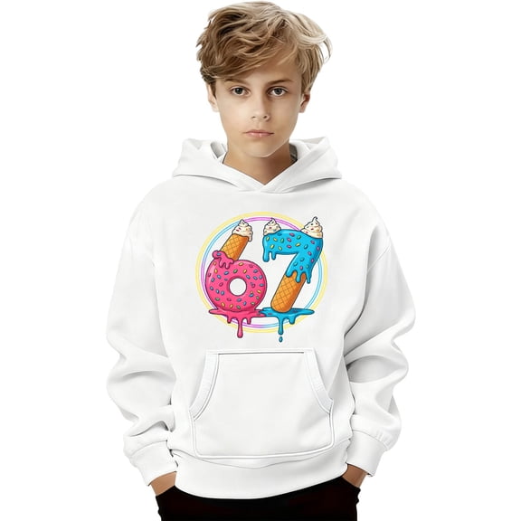 Aihuaihua Kids 67 Hoodie Sweatshirt Funny Fashion Ice Cream Graphic Long Sleeve Unisex 6 7 Shirts for Teen 67 Meme Merch