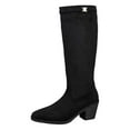thumbnail image 1 of Aihuaihua Knee High Boots Women Faux Leather Elastic Boots Low Heel Square Toe Fall Long Tall Boots for Women, 1 of 9