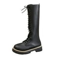 thumbnail image 1 of Aihuaihua Knee High Boots Women Goth Platform Long Boots Heel Lace Up Punk Combat Boots with Chain Fall Boots for Women, Trendy Boots, Black Boots for Women, 1 of 9