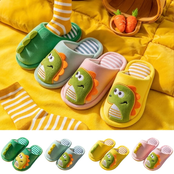 Aihuaihua Little Kids Closed Back Slippers Dinosaur Design Stay On Fit ...