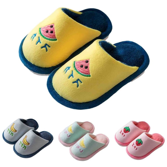 Aihuaihua Little Kids Closed Back Slippers Fruit Print Stay On Fit Non ...