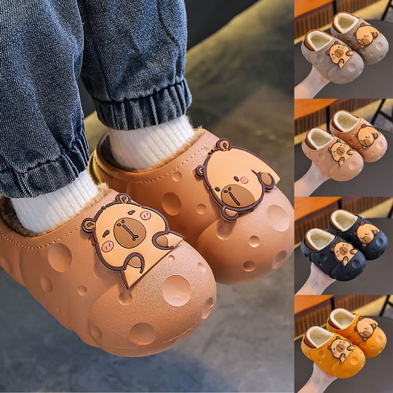 Simpl Designs Aihuaihua Little Kids Closed Back Slippers Water Resistant Capybara ...