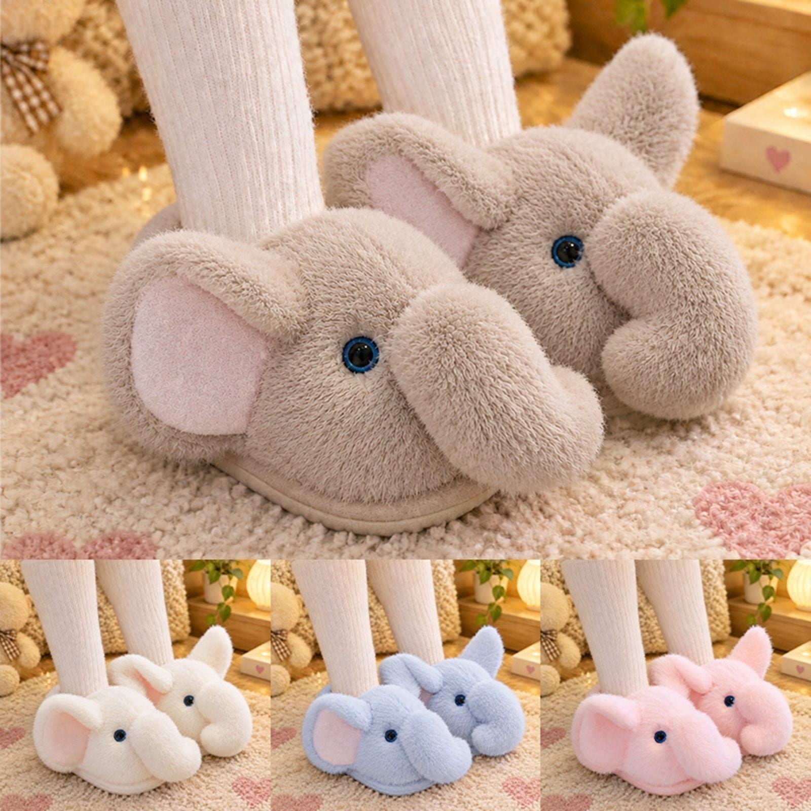 Simple Machine Fun Crafts Aihuaihua Little Kids Warm Slippers Elephant Design Easy Slip On ...