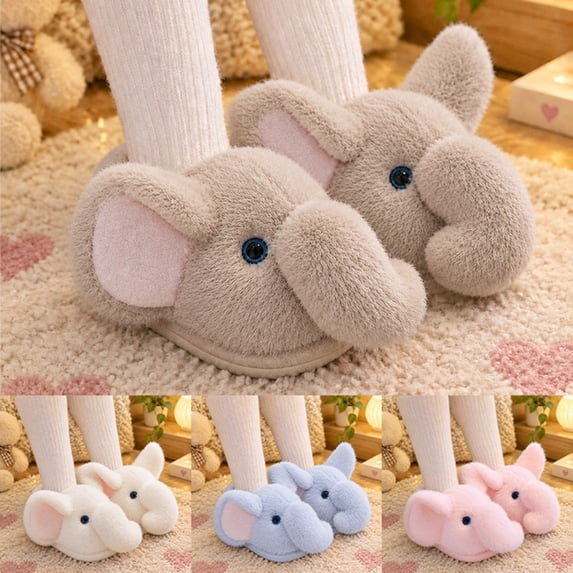 Aihuaihua Little Kids Warm Slippers Elephant Design Easy Slip On ...