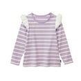 thumbnail image 1 of Aihuaihua Long Sleeve Ruffle T-Shirt for Girls Toddler Soft Basic Striped Crewneck Tee Tops Preppy Clothes 1-12 Years, 1 of 2