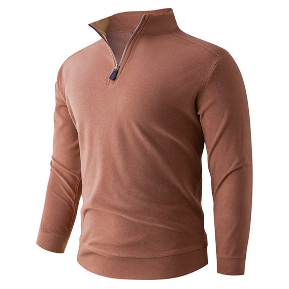 Aihuaihua Men Quarter Zip Sweatshirt Pullover Lightweight Neck Sweatshirt Casual Active Long Sleeve Polo Shirt