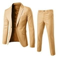 thumbnail image 1 of Aihuaihua Men Suits 2 Piece Set Regular Fit Men's 2-Piece Suits Slim Fit 1 Button Dress Suit Jacket Formal Dress & Pants Set Khaki M, 1 of 4