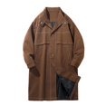 thumbnail image 1 of Aihuaihua Men's Long Trench Coat Autumn Winter Casual Outerwear Coat Coffee L, 1 of 5