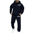 thumbnail image 1 of Aihuaihua Men's Tracksuit 2 Piece Hoodies BROOKLYN Print, Casual Jogging Gym Sweat Suits for Men Jogging Sweatshirts Athletic Sweatsuits Sets Dark Blue S, 1 of 5