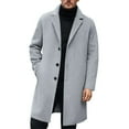 thumbnail image 1 of Aihuaihua Men's Trench Coat Wool Long Elegant Winter Coat Business Men's Coat Long Winter Jacket Men Coats Transition Coat Autumn Warm Trench Coat Plain Autumn Coat Grey XXXL, 1 of 5