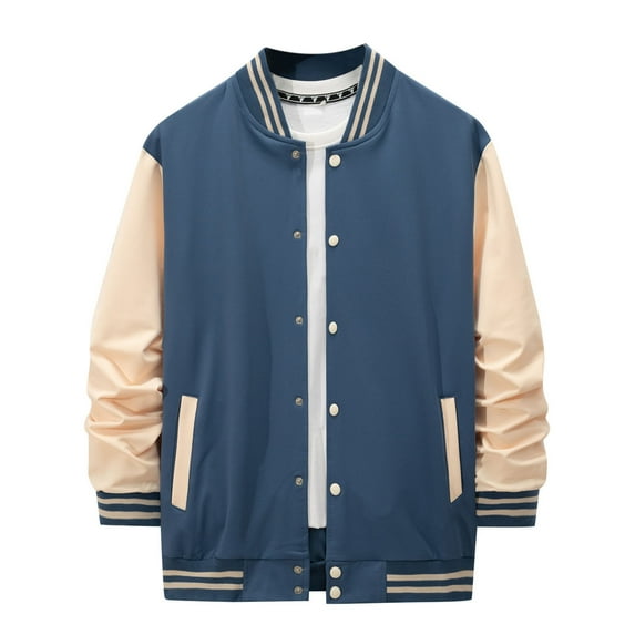Aihuaihua Men's Varsity Jacket Long Sleeve Casual Button-Up Boys College Varsity Jackets