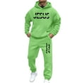 thumbnail image 1 of Aihuaihua Mens Christian Sweatsuit 2 Piece Fall Fashion Casual Outfits Jesus Print Hooded Sweatshirt and Baggy Jogging Pants Green L, 1 of 5