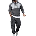 thumbnail image 1 of Aihuaihua Mens Classic 2 Piece Set Sweatsuits Long Sleeve Hoodie Jogging Suits For Men Button Sweatshirts Tracksuits Grey XL, 1 of 9