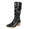 thumbnail image 1 of Aihuaihua Metallic Cowboy Boots Women Chunky Heel Sparkle Wide Calf Western Boots Pointed Toe Pull On Cowgirl Boots for Women, 1 of 10