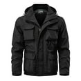 thumbnail image 1 of Aihuaihua Military Jackets for Men Multi-Pocket Hiking Coats with Hood Zip Up Long Sleeve Army Safari Men Bomber Jacket, 1 of 8