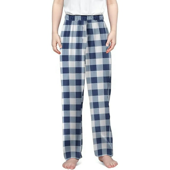 Aihuaihua Pajama Pants for Boys Girls, Thick Flannel Kids Plaid Pajamas Lounge Pj Bottoms for Sleepwear Christmas Pajamas