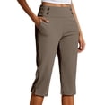 thumbnail image 1 of Aihuaihua Pedal Pushers for Women Summer High Waisted Straight Leg Petite Lightweight Stretch Cropped Trousers Work Golf Capris with Pockets, 1 of 6