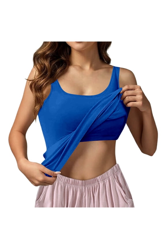 Seamless Bralette Tank Top for Women Built-In Support Cups Comfortable Soft Stretch Fit Yoga Casual Wear