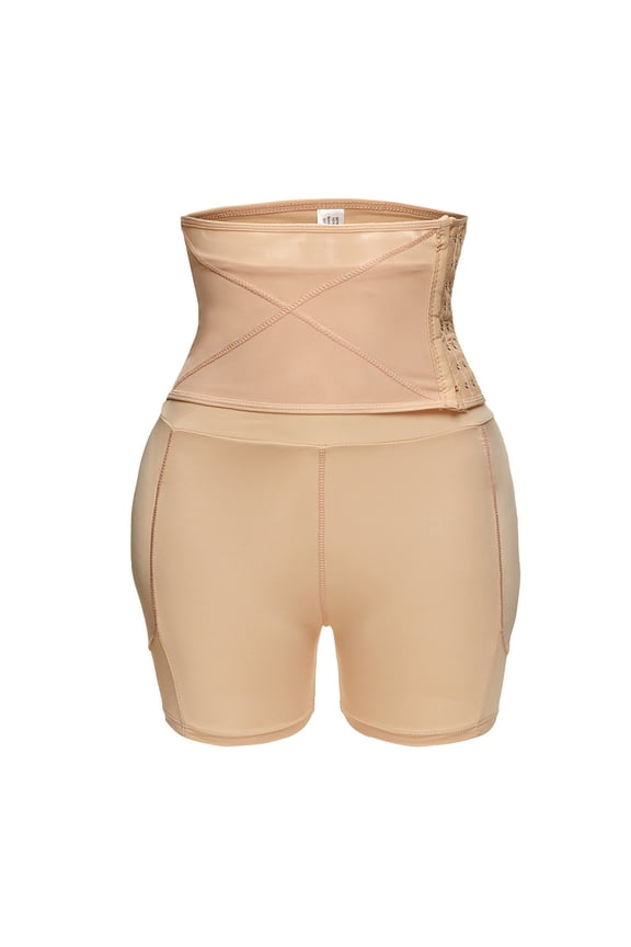 Shapewear Shorts Tummy Control, Back Body Shaper Big Pad Seamless High Waist Control Brief Shapers Panties Underwear Shapewear Beige