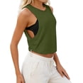 thumbnail image 1 of Aihuaihua Side Armhole Tank Tops for Women, Workout Sport Athletic Yoga Running Gym Loose Crop Sleeveless Shirts Green M, 1 of 6