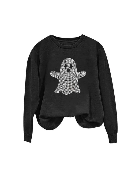 Snoopy Halloween Sweatshirts for Women Vintage Spooky Season Pullover Top Spooky Letter Print Long Sleeve Shirt