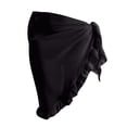 thumbnail image 1 of Aihuaihua Summer Chiffon Skirt Coverups Beach Sheer Casual Cover Up Skirt Lightweight Flowy High Waist A Line Mini Skirt With Side Slits Black One Size, 1 of 2